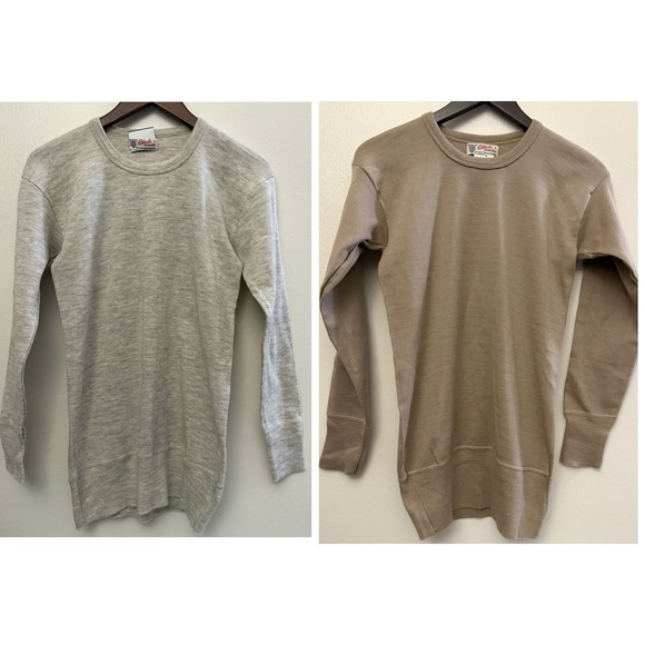 NWOT VTG 70's Effedi Mamabu Thermal Undershirt Sweater Crewneck Wool‎ Lot Of 2